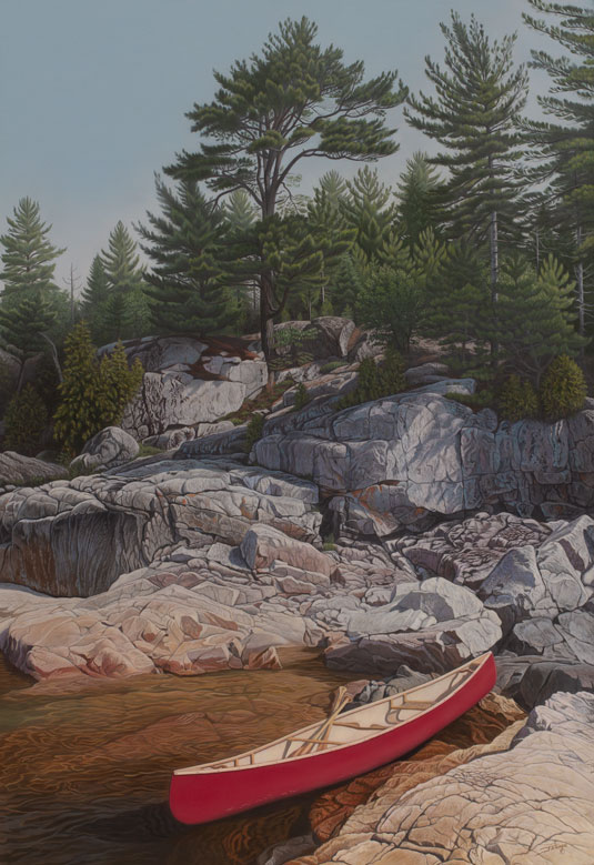 The Coastal Trail original acrylic painting by Clinton Jammer Canadian Wildlife Artist